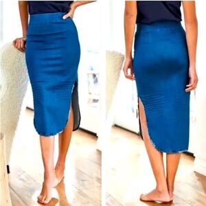 Frank & Eileen Blue Midi Skirt